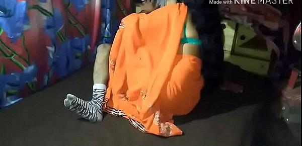  desi Sugandha fucking in orange saree  in hotel with her xvideos customer and loud moaning sex in room